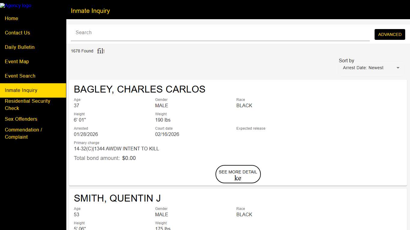 Wake County Sheriff's Office Police to Citizen - Inmates catalog