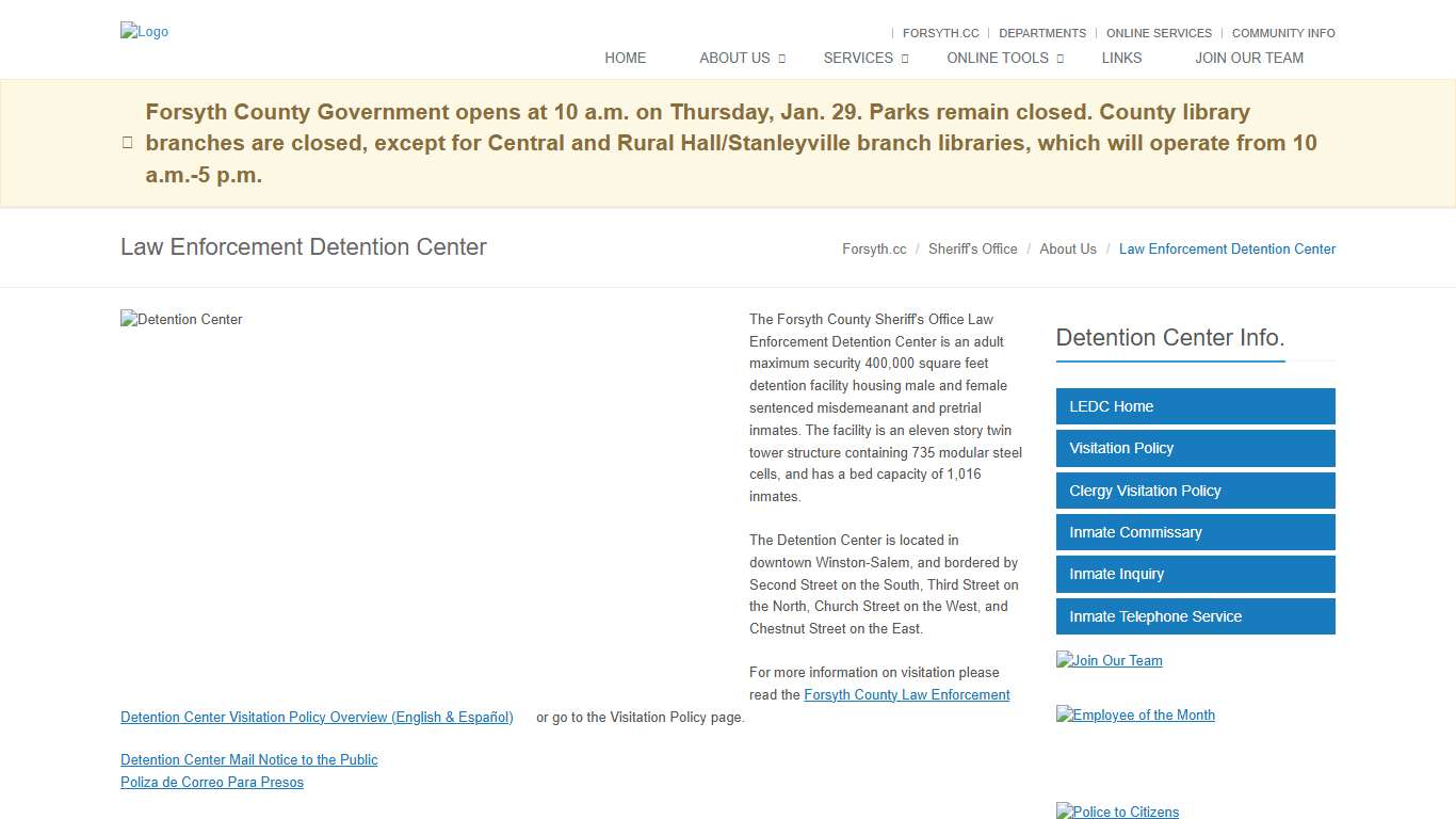 Law Enforcement Detention Center